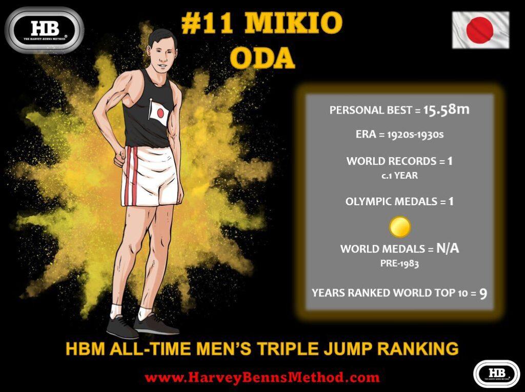 Mikio Oda all-time men's triple jump athlete