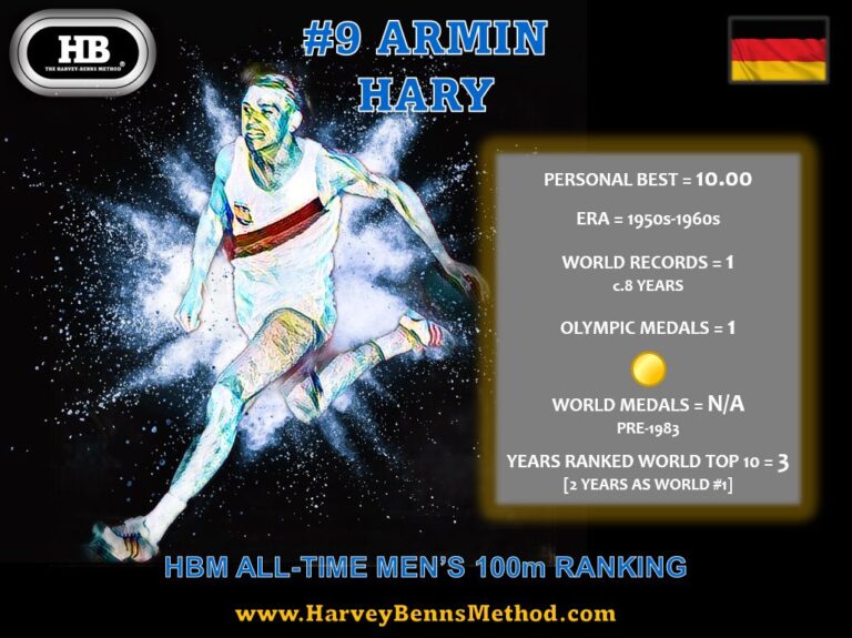 Armin Hary top 10 all-time men's 100m athlete