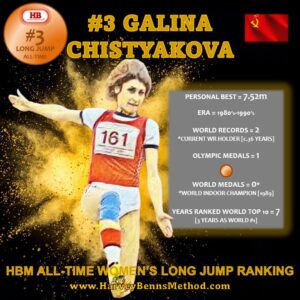 Galina Chistyakova top 10 all-time women's long jump athlete